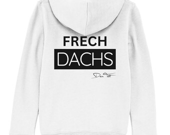 Frechdachs Black N White personalisiert (hinten) - Kinder Organic Hoodie