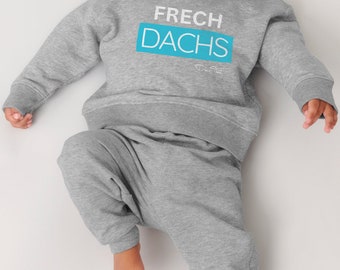 Cheeky Dachs houdt van gepersonaliseerd turkoois (voorzijde) - Biologisch babysweatshirt