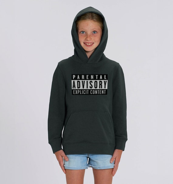 Parental Advisory Explicit Content Kids Organic Hoodie Sustainable Baby and Children s Fashion 100 Organic Etsy UK