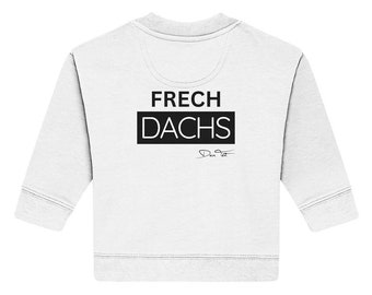 Frechdachs Black N White personalisiert (hinten) - Baby Organic Sweatshirt