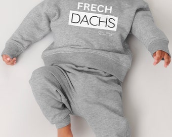 Frechdachs Black N White gepersonaliseerd (voorkant) - Biologisch babysweatshirt