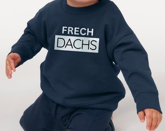 Frechdachs Black N White (vorne) - Baby Organic Sweatshirt