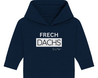 Frechdachs Black N White gepersonaliseerd (voorzijde) - Biologische baby-hoodie