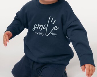 smile every day (vorne) - Baby Organic Sweatshirt