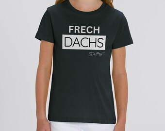 Frechdachs Black N White gepersonaliseerd (voorzijde) - biologisch T-shirt voor kinderen