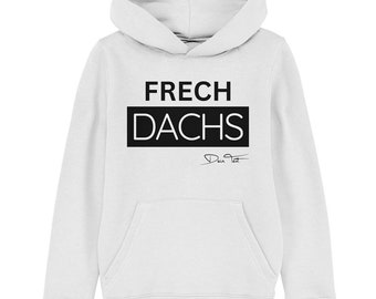 Frechdachs Black N White personalisiert (vorne) - Kinder Organic Hoodie