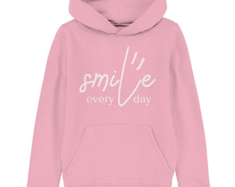 smile every day (vorne) - Kinder Organic Hoodie