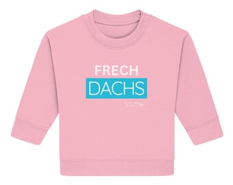 Cheeky Dachshund loves turquoise personalized - Baby Organic Sweatshirt