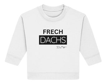 Frechdachs Black N White personalisiert - Baby Organic Sweatshirt (Brust)