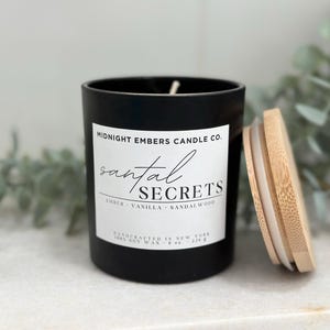 Santal Soy Candle: Amber, Vanilla, Sandalwood - Handcrafted Luxe Scent