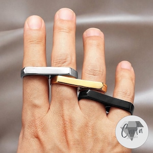 Dubbele vingerring, uniseks zilveren ring met twee vingers, dagelijks cadeau sieraden voor hem en haar, alledaagse ring, cadeau sieraden geschenken