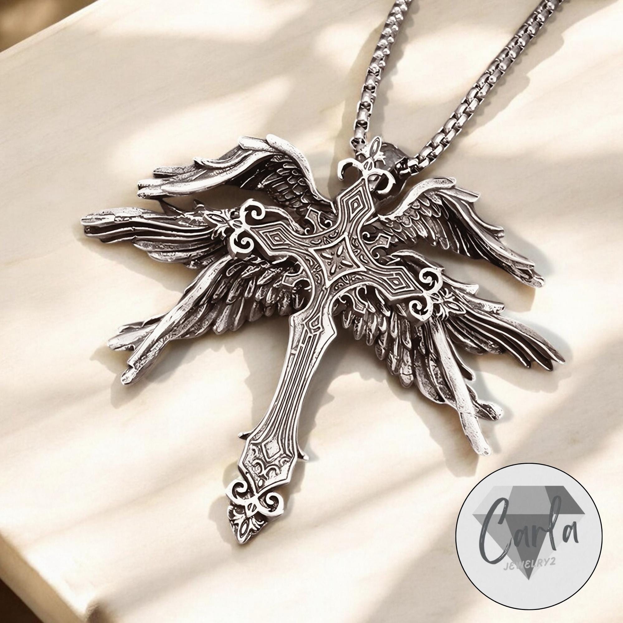 日本未入荷 666999 - “bleeding wing”tattoo cross necklace 日本未入荷 666999 - “bleeding wing”tattoo cross necklace