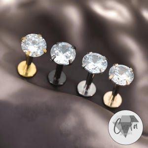 Triple Helix Earring Cartilage Piercings, 16g Cartilage Piercing Helix Piercing Tragus Earring, Gold Silver Barbell Zircon Gift for her