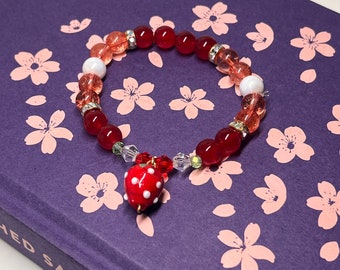 STRAWBERRY MELANGE BEADED BRACELET