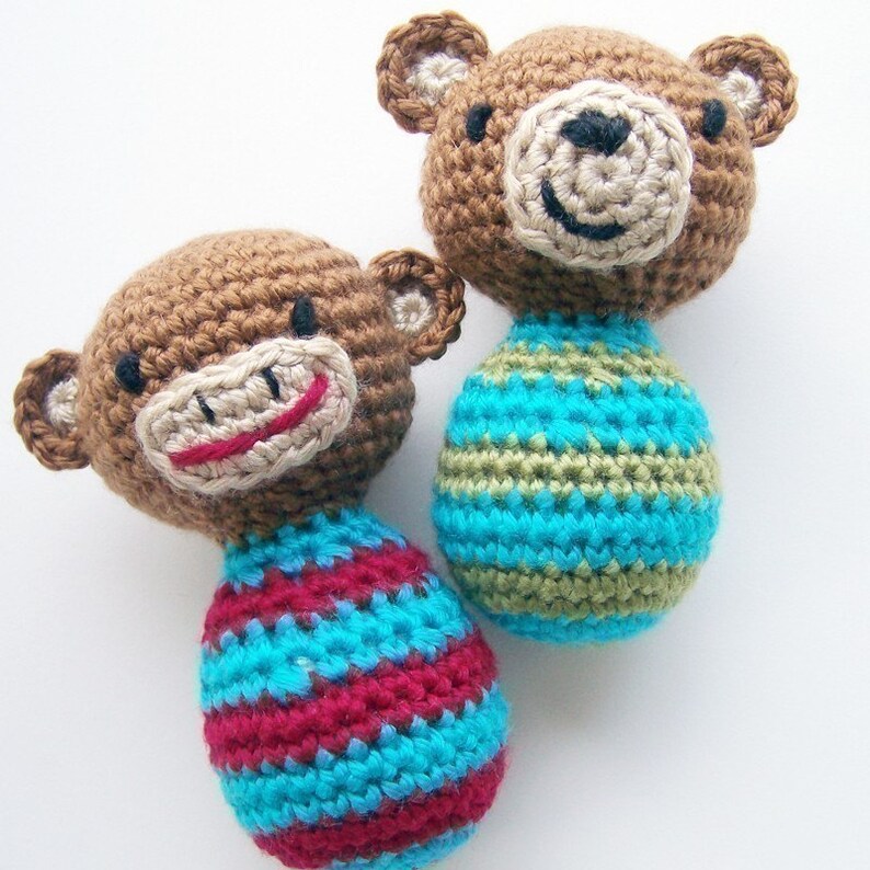 Crochet Pattern PDF-Lil' Monkey and Bitty Bear image 1