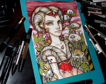 Aries - original pen, ink and watercolour illustration by Tanya Bond