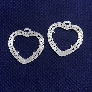 Colar de coração prata esterlina 925 personalizado hebraico hebraico iniciais letras do dia dos namorados personalizado feito à mão ouro 14k