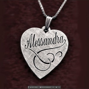 Prata esterlina 925 nome personalizado script inicial letras de corte interno coração pingente colar dia dos namorados personalizado feito à mão 14k ouro