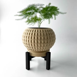 flower pot, with drainage tray and stand, unique home decor