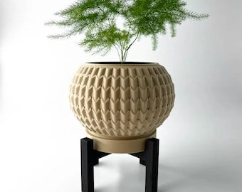 flower pot, with drainage tray and stand, unique home decor