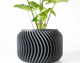 Flower pot,with drainage tray and stand, unique home decor