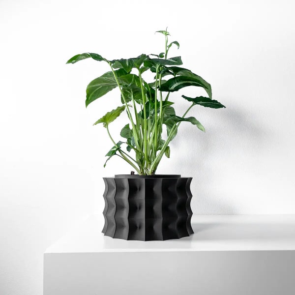 flower pot, with drainage tray and stand, modern home decor