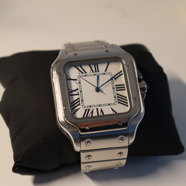 Santos Mod Automatic Watch Cartier Style / Handmade in Germany with Original Seiko NH35 Movement