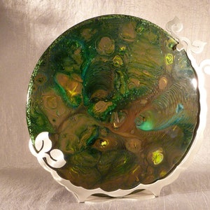 Sparkly Green and Brown Glass Melt