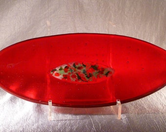 Red Large Oval Dish