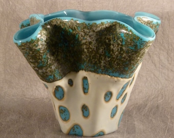 Lacey Fused Glass Reaction Vase