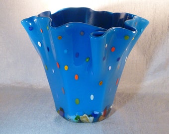 Egyptian Blue Large Drop Dot Vase