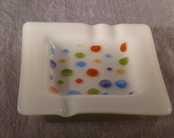 White Polka Dot Ashtray