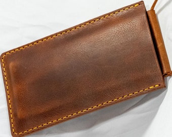 Artisan Italian Leather Phone Crossbody – Slim Card Holder Pouch for iPhone | Handmade