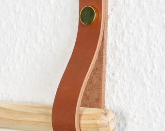 Leder Raffhalter – Vorhangstangenhalter – Gardinstangenhalter. Butteroleder