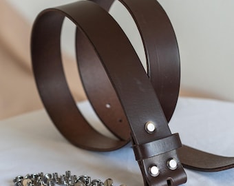Belt Blank for Buckle | Vegetable Tanned Leather Belt Strap | Tuscan Leather | Unfinished Belt 2cm 2.5cm 3cm 3.2cm 3.5cm 3.8cm 4cm