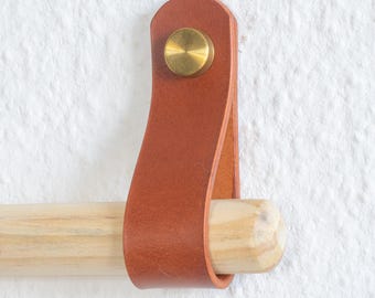 Gardinstangenhalter – Butteroleder Vorhangstangenhalter – Leder Raffhalter