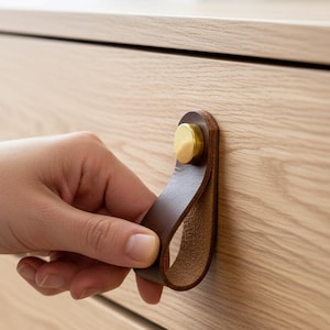 Maniglie in pelle per porte e cassetti • Ideali per IKEA Pax, Kallax, Hemnes • Maniglie per mobili fatte a mano • Pelle Pueblo