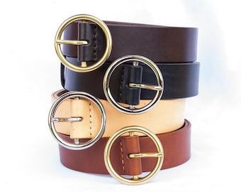 Custom-Made Leather Belt for women belt handmade women's leather belt | 3,8 cm jeans belt Vintage leather belt | Gift for her Luxury belt