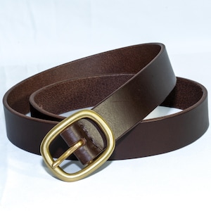 Premium Leather Belt | Handcrafted Full-Grain Leather Belt | Veg-Tan Leather Belt with Brass Buckle | Leather Belt for women 3 cm