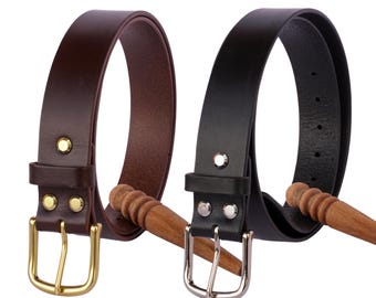 Custom Leather Belt, Made to Measure, Vegetable Tanned Tuscany Leather, Solid Brass Buckle, Handmade Belt, Vintage belt