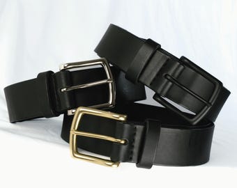 Men leather belt Custom-Made belt for men leather belt vintage leather black belt for men / 2,5/ 3,2/ 3,8 cm Black leather belt