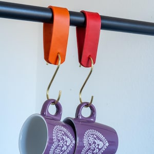 Cabides de couro para casacos, ganchos em forma de S, ganchos de parede, ganchos para roupas e cabides de cozinha | Suportes para plantas | Cabides de couro italiano
