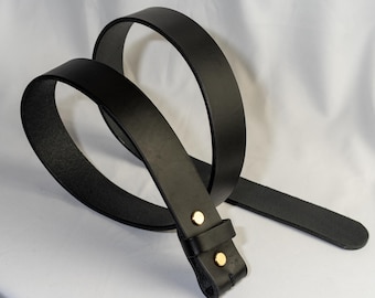 Gürtelrohling 2-4 cm - Vegetabil gegerbtes Vollrindleder - Gürtel ohne Schnalle - Handgefertigt - Riemen zum Selbermachen - schwarz