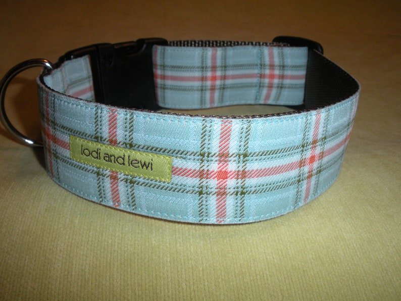 Plaid Perfection Sky 1 1/2 WIDE Collar image 2