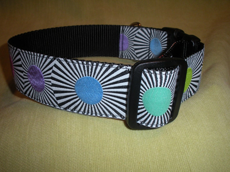 Sunburst 1 1/2 WIDE Collar in Black Bright Multi image 3