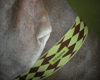 Clowning Around 1 1/2" WIDE Collar in Pistachio and Brown