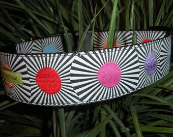 Sunburst 1 1/2" WIDE Collar in Black- Bright Multi