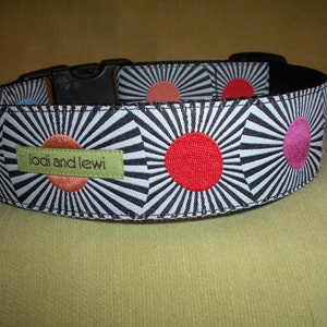 Sunburst 1 1/2 WIDE Collar in Black Bright Multi image 2