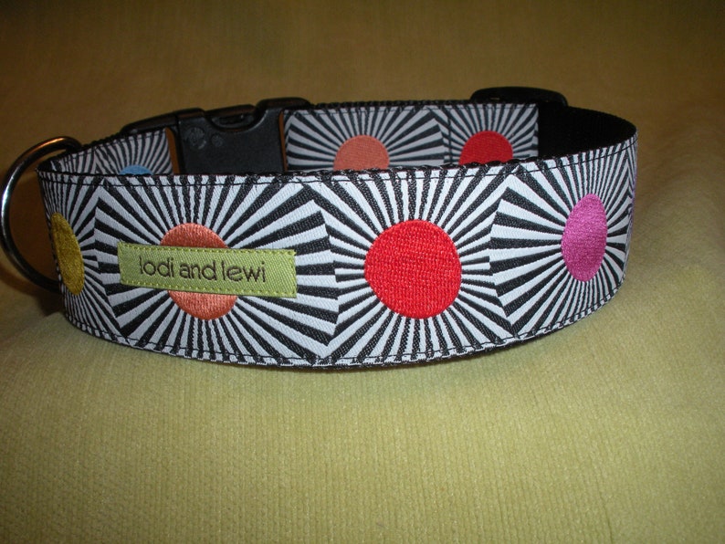 Sunburst 1 1/2 WIDE Collar in Black Bright Multi image 2