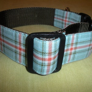 Plaid Perfection Sky 1 1/2 WIDE Collar image 3